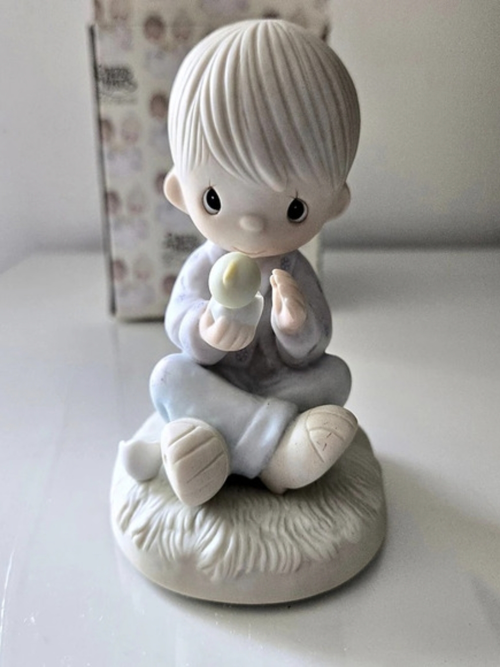 Enesco I Believe in Miracles Figurine E-7156 White & Blue